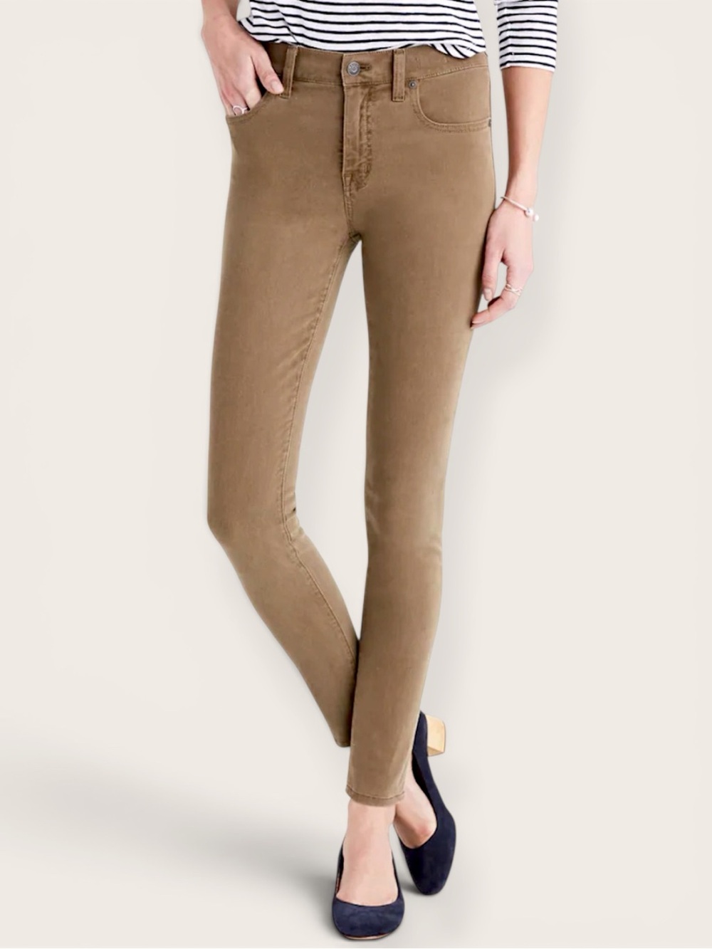 Madewell 9" High Riser Skinny Jeans Safari Khaki Garment Dyed Size 26